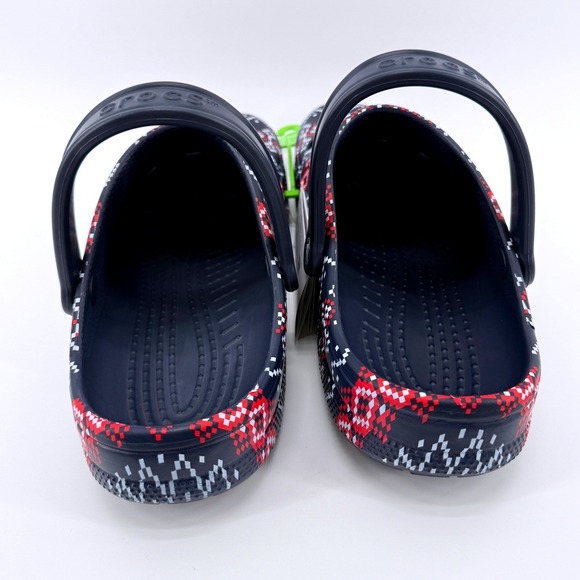 Crocs Baya Holiday Graphic Clog Mens Size 9 Navy Blue Fair Isle Comfy Gift‎ NWT main image 6